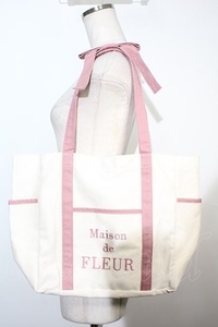 Maison de FLEUR / EC限定リボンハンドルマルチポケットトートバッグ F ピンク S-24-04-11-017-LO-BG-SZ-ZS