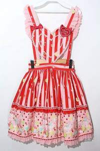 Angelic Pretty / フルーツパーラースカート 赤 S-24-04-17-092-AP-SK-AS-ZS