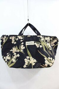 INGEBORG / bell orchid tote bag black X ivory I-24-04-17-111-LO-BG-HD-ZI