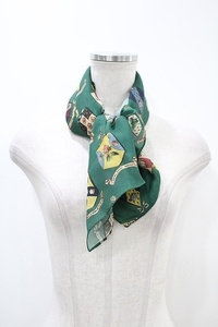 Jane Marple / Flower Crests Double Scarf グリーン H-24-04-15-1002-JM-ZA-KB-ZT324