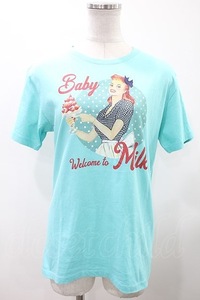 MILK / DINER GIRL Tee Free ターコイズブルー H-24-04-25-056-ML-TO-KB-ZH