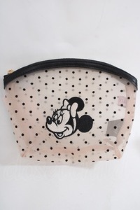 Maison de FLEUR / Minnie Mouse/ドットメッシュシポーチ ベージュ Y-24-04-20-027-LO-ZA-AS-ZY