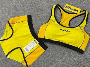 MIKASA スポーツブラ ショーツ セット　M size yellow/yellow 