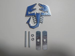  Fiat abarth ABARTH 3D Scorpion diffuser grill metal badge accessory attaching silver . body color : blue 