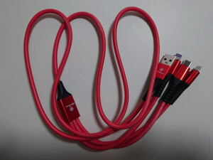 [1 point only ] Alpha Romeo white present with logo sudden speed charge 3Way nylon USB cable length 1.2m body color : red 