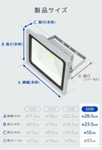 【電球色/2個セット】LED投光器 50w 作業灯 3000K 広角 アルミ合金 500w相当 AC100V 200V対応 看板灯 照明ライト PSE取得済_画像7