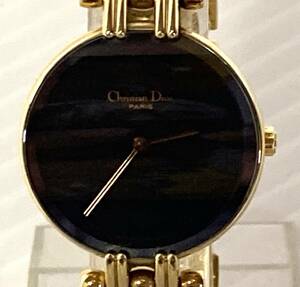 ★☆Christian Dior クリスチャンディオール 腕時計 Bagheera バギラ D44-154 クォーツ ブラック文字盤 可動品 レディース☆★