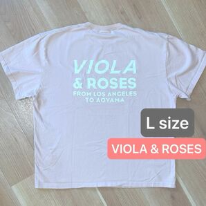 VIOLA & ROSES ヴィオラアンドローゼス　Lサイズ　大きめ　ロンT Tシャツ　ピンク　大きい　半袖　ロゴT ロゴ