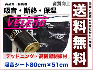 VELENO デッドニング 高機能 制振材 アルミタイプ デッドニングシート 制振 防音 音質向上 ロードノイズ 低減 800mm × 510mm 送料無料