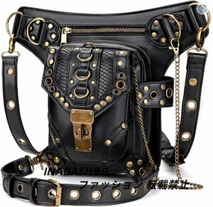  steam punk retro motorcycle lock gothic waist bag Drop leg bag for women 