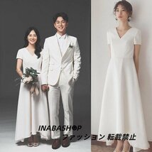 ウエディング ドレス ウェディングドレス レディースドレス Vネック 前撮り 後撮り 披露宴 結婚式 演奏会 発表会 海外挙式ドレス_画像1