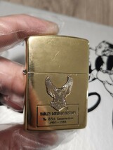 希少品　ZIPPO ハーレーダビッドソン　85周年　ダブルイヤー　ソリッドブラス_画像2