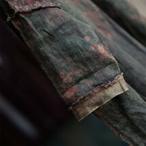 lgn 2031-3 カーディガン 羽織物 襤褸 アンティーク風 洋服ミックス ロマンファッション ポップ ゆったり麻100％ RINENリネン_画像4