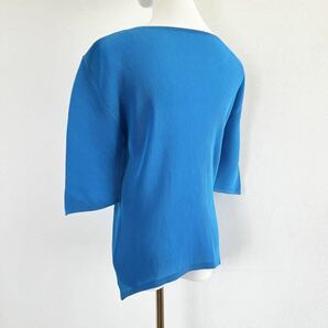 美品 サイズ3 プリーツプリーズ MIST ミスト 五分袖 Tシャツ カットソー ブルー 青 PLEATS PLEASE ISSEY MIYAKE イッセイミヤケ レディースの画像2