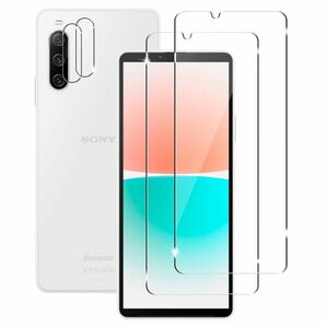 Xperia 10 IV ガラスフィルム 2枚+ Xperia 1 IV カメラフィルム 2枚 全面保護 Xperia (2枚)