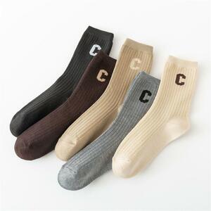  lady's initial socks 5 pairs set socks stylish socks set sale 