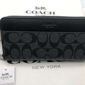 コーチ COACH 長財布 財布 シグネチャー アコーディオンラウンドジップウォレット新品 未使用 贈り物F75000 l190の画像1