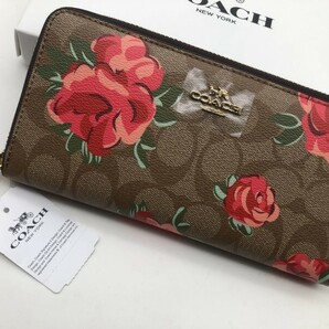 コーチ COACH 長財布 財布 シグネチャー アコーディオンラウンドジップウォレット新品 未使用 贈り物F39189 x184の画像2