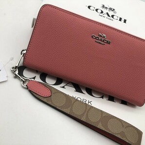 コーチ COACH 長財布 財布 シグネチャー アコーディオンラウンドジップウォレット新品 未使用 贈り物CK427 m206Cの画像2