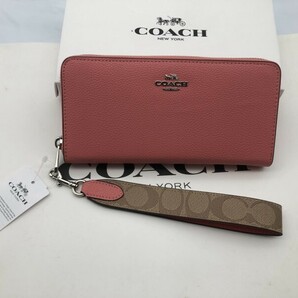 コーチ COACH 長財布 財布 シグネチャー アコーディオンラウンドジップウォレット新品 未使用 贈り物CK427 m206Cの画像3