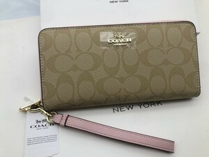 コーチ COACH 長財布 財布 シグネチャー アコーディオンラウンドジップウォレット新品 未使用 贈り物j076 C4452