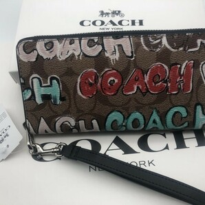 コーチ COACH 長財布 財布 シグネチャー アコーディオンラウンドジップウォレット財布 新品 未使用 贈り物CM837 q331の画像1