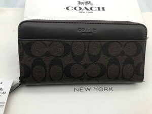 コーチ COACH 長財布 財布 シグネチャー アコーディオンラウンドジップウォレット新品 未使用 贈り物F75000 l189