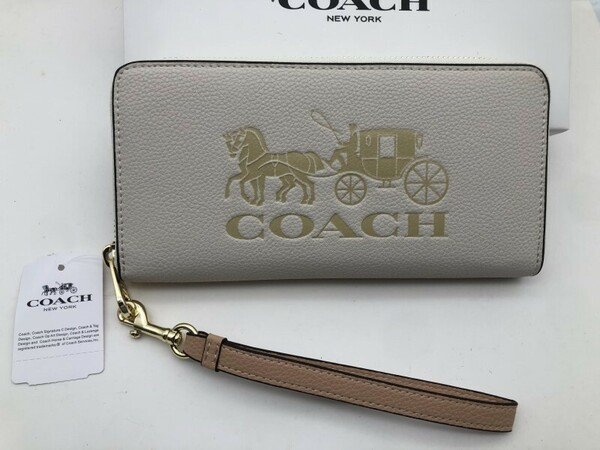 コーチ COACH 長財布 財布 ジップ ウォレット ラウンドファスナー レザー レディース ホワイト新品 未使用 贈り物p060C C3548