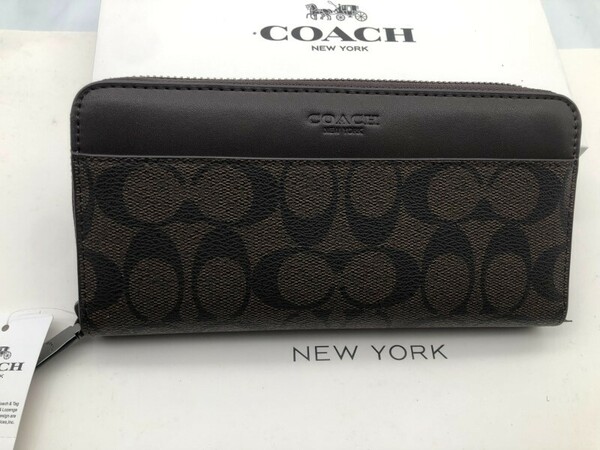 コーチ COACH 長財布 財布 シグネチャー アコーディオンラウンドジップウォレット新品 未使用 贈り物F75000 n189