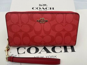 コーチ COACH 長財布 財布 シグネチャー アコーディオンラウンドジップウォレット新品 未使用 贈り物k332 C4452