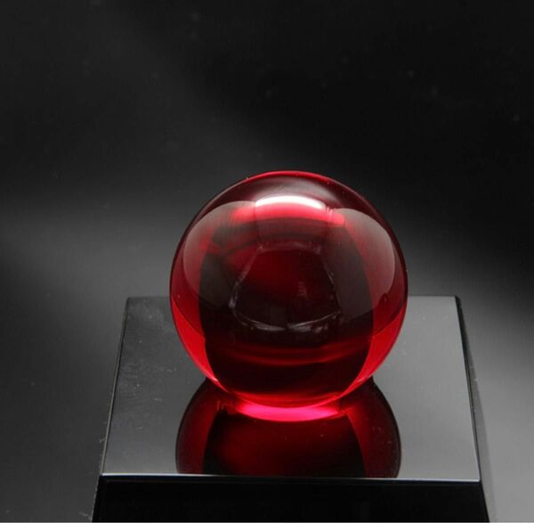 クリスタルボール　水晶　レッド　赤　5cm 水晶玉　開運　縁起物　インテリア　風水　魔除け　パワー