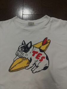 TES BANKS DEUS Tシャツ　XL　白　犬　サーフィン