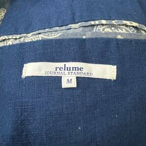 美品【大人のお洒落】JOURNAL STANDARD relume 春夏 デニム テーラードジャケット インディゴ Mサイズ 爽やか ブレザー ペイズリー 高級感の画像7