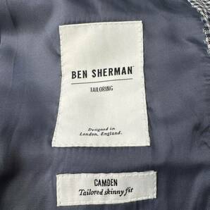 極美品【至極の逸品】Ben Sherman 春夏 テーラードジャケット ギンガムチェック スキニーフィット Mサイズ相当 ベンシャーマン 高級感の画像7