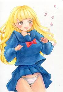 Оригинальная рука -иллюстрация иллюстрация Copic Girl Sailor Suit A6