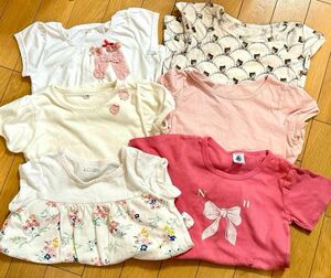 110cm 半袖 Tシャツ 女の子 トップス　6枚セット　プチバトー　ユニクロ　ポール&ジョー　無印　西松屋