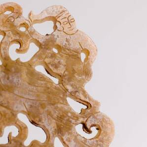 【竹華】中国古美術 古玉 和田玉 玉器 玉石 天然石 置物 根付 漢時代 古玩 骨董 時代物 当時物 唐物 重さ45gの画像5