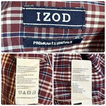 L174 メンズ シャツ IZOD アイゾッド ホワイト レッド 赤 チェック 柄 薄手 カジュアル / M 全国一律送料520円_画像2