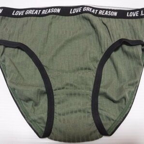 LOVE GREAT REASON スポーティなカーキグリーンのバックプリントパンツ 165の画像2