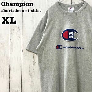 チャンピオン US アメリカ古着 100周年 フェルト 刺繍ロゴ 半袖Tシャツ XL