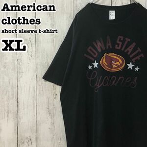 US アメリカ古着 アイオワ大学 チーム プリント 半袖Tシャツ XL