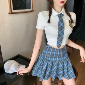 新作 女子高生 コスチューム 女子高生制服 学園祭セクシーセーラー服JK 学生服 制服 チェックスカート