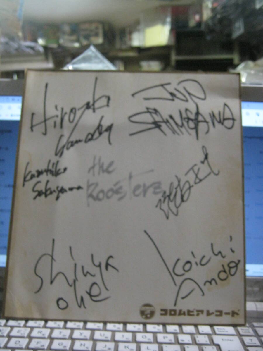 ROOSTERZ Roosters / Columbia Records Autographed Shikishi by Shinya Oe, Hiroyuki Hanada, Jun Shimoyama, Kazuhiko Kasayama, Koichi Ando, Masayuki Nada ROOSTERS eROCKERS, music, Souvenir, Mementos, sign