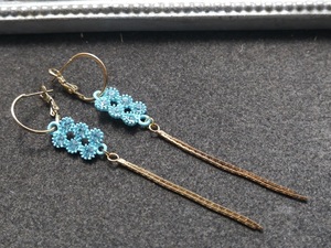  new goods antique style light blue Stone hoop earrings 