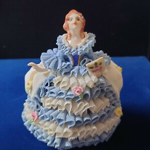 Irish Dresden アイリッシュ ドレスデン Debbie レースドール  オブジェ  置物 貴重 アンティーク 西洋人形 陶器人形 ②の画像1