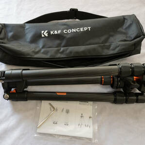 【美品】K&F Concept K254C2+BH-36L トラベル三脚 カーボン コンパクト 超軽量1.1kg 4段 162cmの画像1