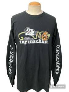 PUNK DRUNKERS × TOY MACHINE パンクドランカーズ トイマシーン 長袖 Tシャツ L 黒 ブラック ロンT xpv