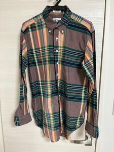  одежда, сконструированная и изготовленная на научной основе 19th BD рубашка engineered garments XS USA производства кнопка down рубашка с длинным рукавом проверка 