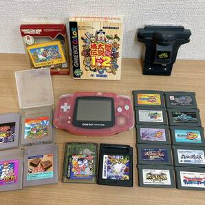 【ゲームボーイアドバンス 本体 AGB-001 ソフトまとめて】カードeリーダー/ロックマン ゼロ/GB ワリオランド/桃鉄1から2/Y64-274の画像1