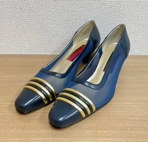 [ Roberta di Camerino pumps size [ 6]]23.5cm/ blue × Gold / mesh /.../K63-365